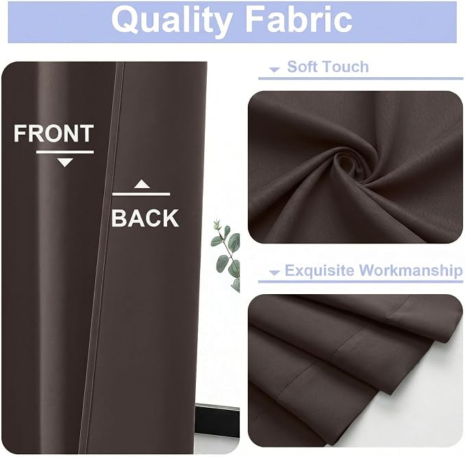 Simplebrand Ava Chocolate Short 36 Inches Blackout Curtain 2 Panels Set - Image 3