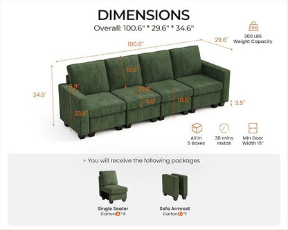 CHIC HOUSE Modular Sectional Sofa - Image 2