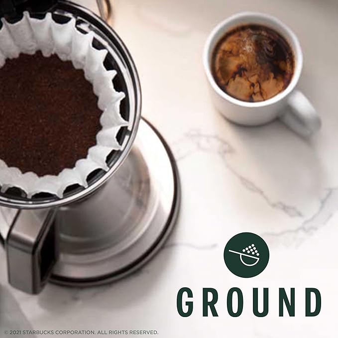 Starbucks Ground Coffee, Dark Roast Coffee, French Roast, 100% Arabica, 6 bags (12 oz each)