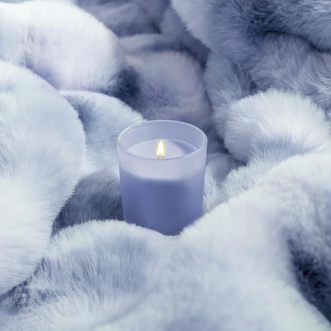 Luxury 1000GSM Faux Rabbit Fur Throw Blanket, Super Heavy Warm Cozy Grey - Image 8