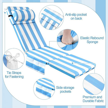 Wenqik 2 Pcs Outdoor Chaise Lounge Cushion - Image 6
