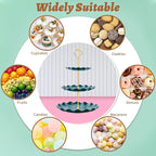 3 Tier Cupcake Stand Holder, Plastic Cup Cake Stand Tower with Tiered Serving Tray for Cupcakes, Donuts, Fruits and More (Green)
