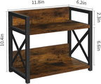 YINMIT Countertop Shelf Organizer,Coffee Bar Accessories,Spice Rack,Coffee Counter Shelf,2 Tier Coffee Organizer Station for Mugs,Cups,Cream,Syrup(Rustic Brown, Small)