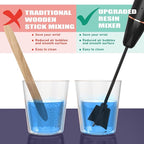 Upgraded Resin Mixer, Handheld Rechargeable Mixer with Minimizing Bubbles,Epoxy Resin Mixer for Resin, Silicone Mixing, Resin Molds, DIY Crafts (Included 4 pcs Paddles) (Black)
