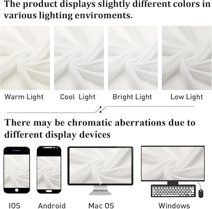 Ivory Sheer Curtains 45 Inch Length 2 Panels, Short Voile Drapes - Image 4