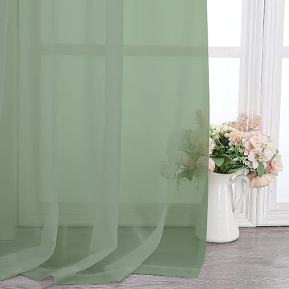 Chyhomenyc Sage Green Sheer Scarf Valances - Image 7