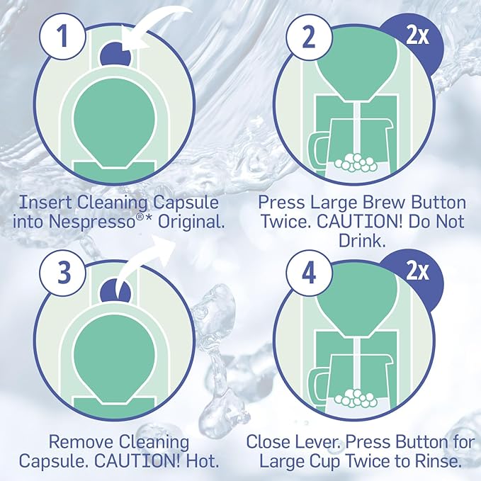 50 Cleaning Pods Compatible with Nespresso Original Machines I Cleaning Kit for Better Tasting Coffee I Coffee Machine Cleaner I Easy and Safe to Use