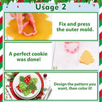 Leesgel Christmas Cookie Cutters, 3D Christmas Holiday Cookie Cutters Shapes with Santa/Xmas Tree/House/Deer, Christmas Party Decorations Ornaments