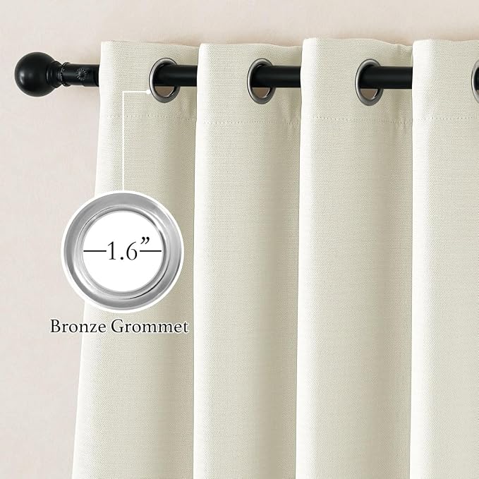 NICETOWN Faux Linen 100% Blackout 108 inch Curtains - Image 2