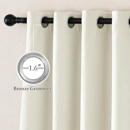 NICETOWN Faux Linen 100% Blackout 108 inch Curtains - Image 2