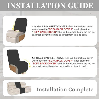 100% Waterproof Sectional Recliner Couch Covers - Image 7
