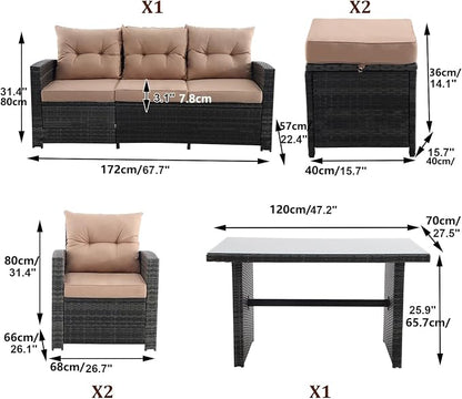 6 Pieces Patio Furniture Set - Image 2