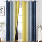 Navy Blue and Yellow Ombre Blackout Curtains by ESTELARTEXTILER