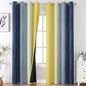 Navy Blue and Yellow Ombre Blackout Curtains by ESTELARTEXTILER