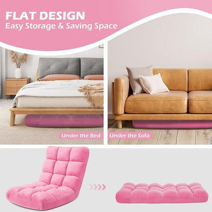 Folding Floor Gaming Chair 14-Poistion Cushioned Adjustable Floor Lazy Sofa - Image 7
