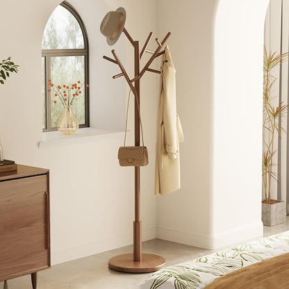 Muwuele Coat Rack, Solid Wood Coat Rack Freestanding - Image 3