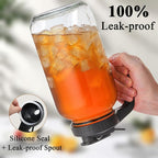 64oz Glass Pitcher with Handle and Lid, 2 Quart Mason Jar Pitcher - Airtight & Leakproof Water Jug with Pour Spout Lid, Glass Containers for Fridge, Perfect for Juice, Cold Brew, Iced & Sun Tea