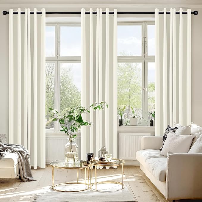 MIULEE Blackout Curtains for Bedroom 2 Panels 40 x 72 Inch Long Cream | Thermal - Image 6