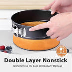 Springform Pan 9 Inch Nonstick Cheesecake Pan with Protector, Leakproof Spring Form Pan for Cheesecake, Round Cheese Cake Pans for Baking, 9 Inch Springform Cake Pan with 50Pcs Parchment Paper