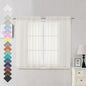 Sheer Curtains Ivory 45 inches Long Kitchen Curtains, Rod Pocket Clean Selvedge by OVZME