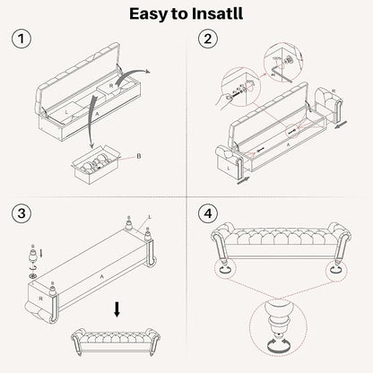 SOFTHION Storage Bench for Bedroom, Upholstered Chenille Storage Ottoman - Image 8