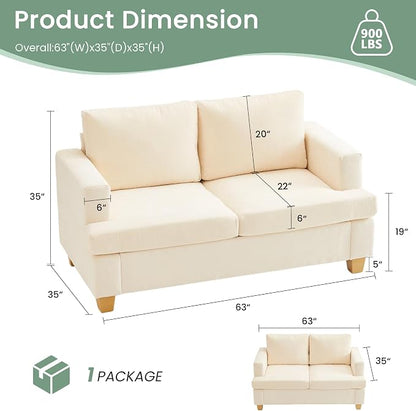 YOUDENOVA 2 Piece Set Comfy Sofa Couch, Loveseat Sofa * 2 - Image 2