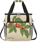 Coffee Tree Coffee Maker Carring Bag Coffee Leaf Bean Travel Carrying Storage Tote Bag Compatible with Keurig K-Mini or K-Mini Plus Portable Single Serve Coffee Brewer Case with Pockets for K-cup Pods