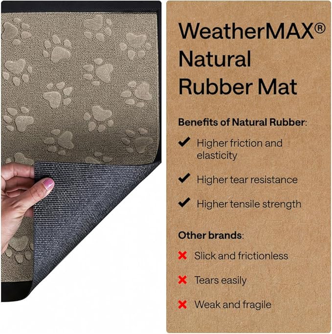 GORILLA GRIP 100% Waterproof All-Season WeatherMAX Doormat, US Designed Natural - Image 6