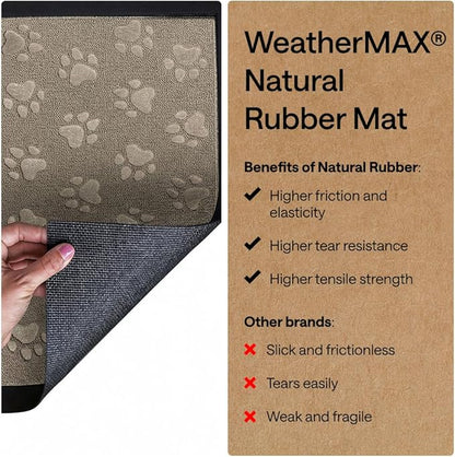 GORILLA GRIP 100% Waterproof All-Season WeatherMAX Doormat, US Designed Natural - Image 6