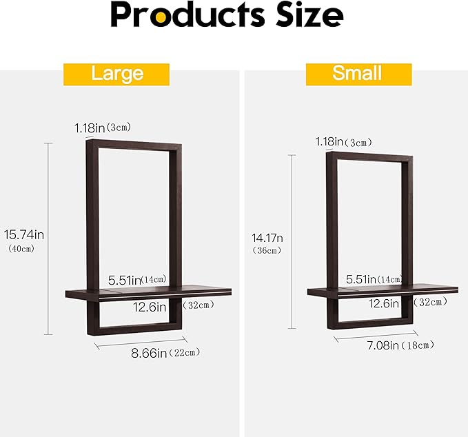 PHOENANCEE Square Floating Shelves, Wall Plants Holder, Bathroom Wall Decor - Image 3