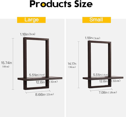 PHOENANCEE Square Floating Shelves, Wall Plants Holder, Bathroom Wall Decor - Image 3