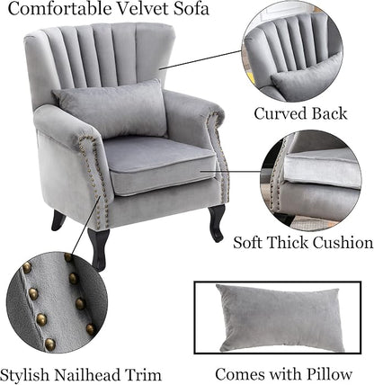 Velvet Accent Chairs Set of 2 - Image 6
