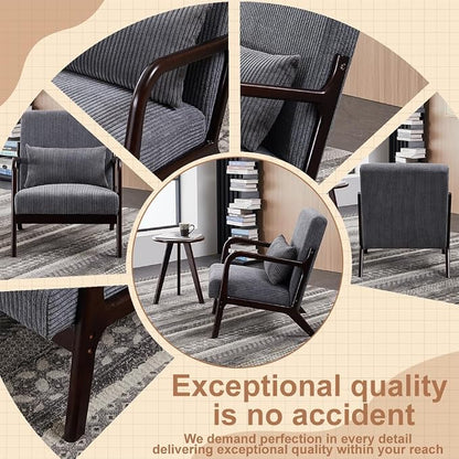 Mid-Century Modern Accent Chair&Coffee Table Set, Vintage Luxury Style - Image 8