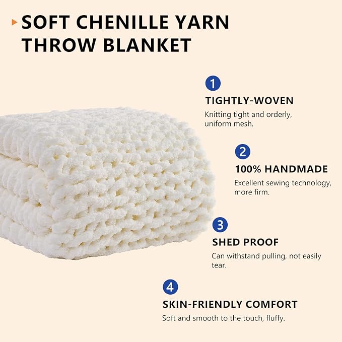 L'AGRATY Chunky Knit Throw Blanket - Image 3