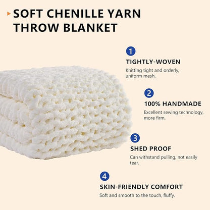 L'AGRATY Chunky Knit Throw Blanket - Image 3
