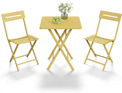 GarveeTech 3-Piece Folding Bistro Set, Heavy Duty Outdoor Patio Furniture - Image 8