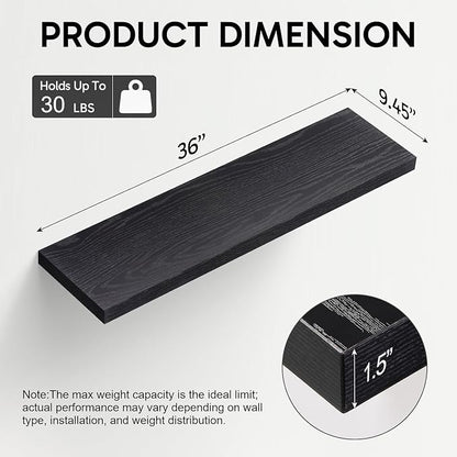 BAYKA Floating Shelves for Wall, 36 inches Long Wall Mounted Rustic Wood - Image 3