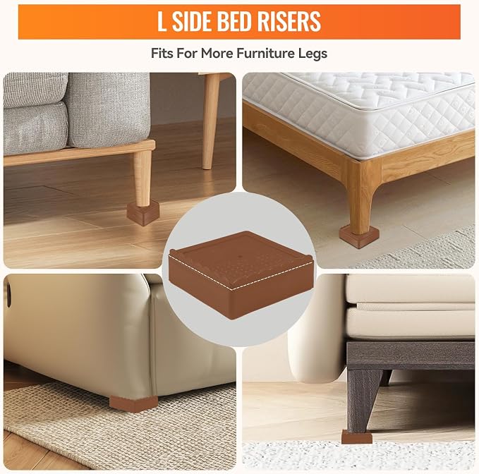 Furniture Risers, 4 Pack Bed Risers - Image 3