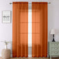 Orange Sheer Curtains 90 Inches Long 2 Panels, Light Filtering Voile Airy by Lecloud