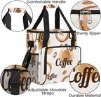 Watercolor Coffee Coffee Maker Carring Bag Coffee Beans Travel Carrying Storage Tote Bag Compatible with Keurig K-Mini or K-Mini Plus Portable Single Serve Coffee Brewer Case with Pockets for K-cup Pods
