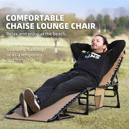 Patio Lounge Chair 2 PCS Folding Chaise Bed - Image 6