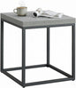 CENSI Modern Grey Square End Table, Extra Thick 1.6" Wood Top & Metal Frame by CENSIFURNITURE