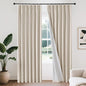 Joydeco 100% Blackout Pleated Curtains, Linen Window Curtains 2 Panel Sets 108 by JOYDECO
