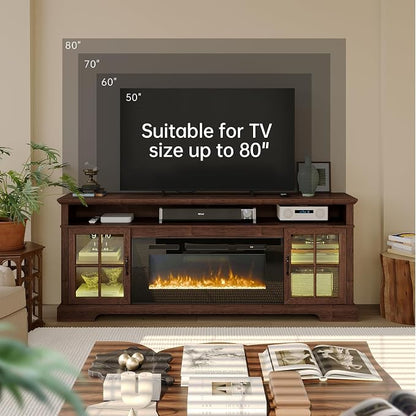 70" Farmhouse TV Stand with 36" Fireplace - Image 7