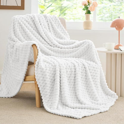 BEDELITE White Twin Blanket for Couch, Soft Cozy Gifts for Women, 60 * 80 | 3D - Image 6