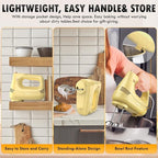 Electric Hand Mixer with Stainless Steel Whisk, Dough Hook Attachment and Storage Bag, Handheld Mixer for Baking Cakes, Eggs, Cream Food Mixers. Turbo Boost /5 Speed Kitchen Blender YELLOW