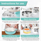 9inch 304 Stainless Steel Springform Cake Pan with Detachable Bottom, Silicone Cheesecake Pan Protector, Parchment Paper, Decorating Kit Piping Bags and Tips- Ideal for Home Bakers