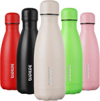 BJPKPK 12oz Small Water Bottle Stainless Steel Insulated Water Bottle for Travel,Apricot