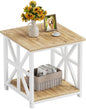 GreenForest End Table with 2-Tier Storage Shelf, 24 inch Large Side Table by GreenForest