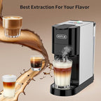 KOTLIE 19Bar Single Serve Coffee Maker, 5in1 Espresso Machine for Keu* kcup Capsules/Nespresso Original/Dolce Gusto/Ground Coffee/44mm ESE, Level 7 Water volume, Hot&Cold Brew Coffee Machine